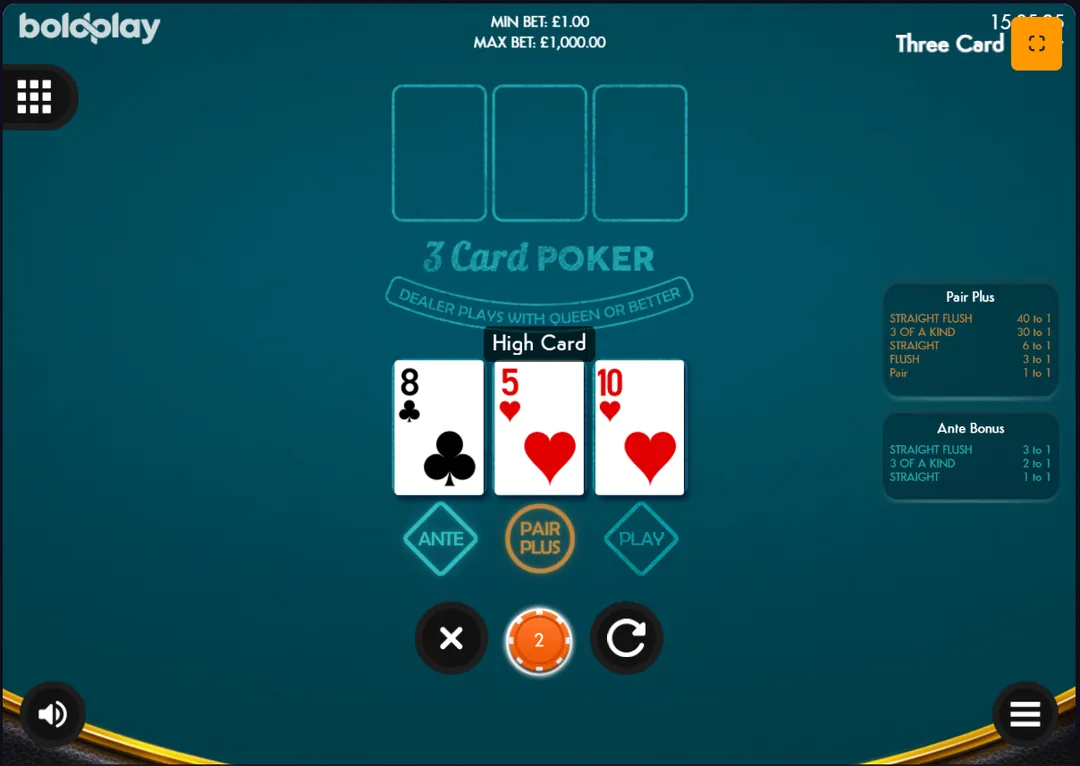 3 Card Poker screenshot