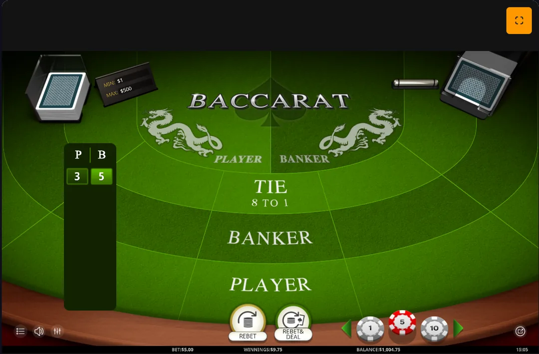 Baccarat Simulator screenshot