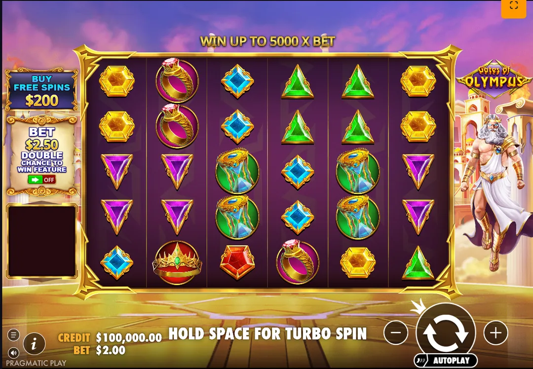 Captura de pantalla de la interfaz del simulador de Slots